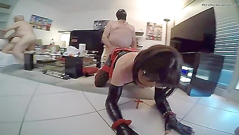 Mature shemale fucks her sexy brunette milf partner