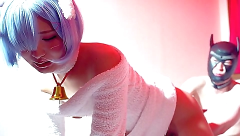 Sexy Asian chick in uniform gets banged in the toilet